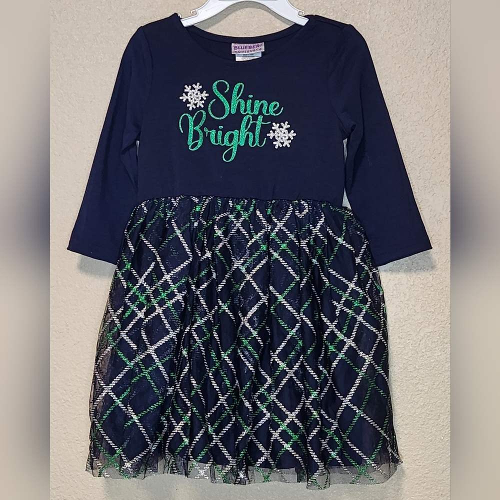 Blueberi Boulevard Toddler Girls Shine Bright Christmas Tulle Dress Size 3T